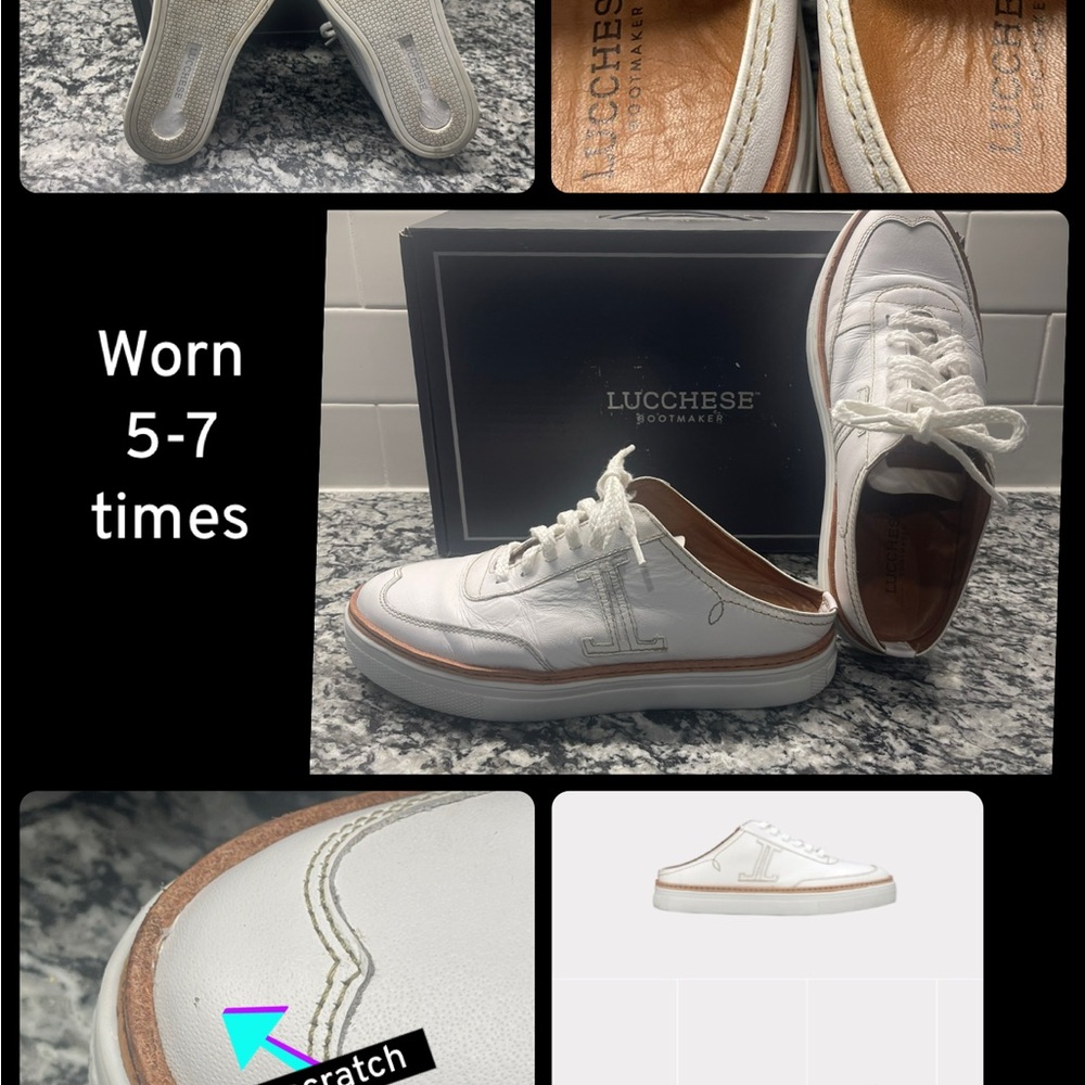 Lucchese Men's White Leather Sneakers